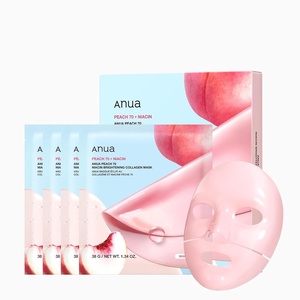 ANUA Rice 70 Glow Collagen Mask, 1.34 oz/4ea(Peach)